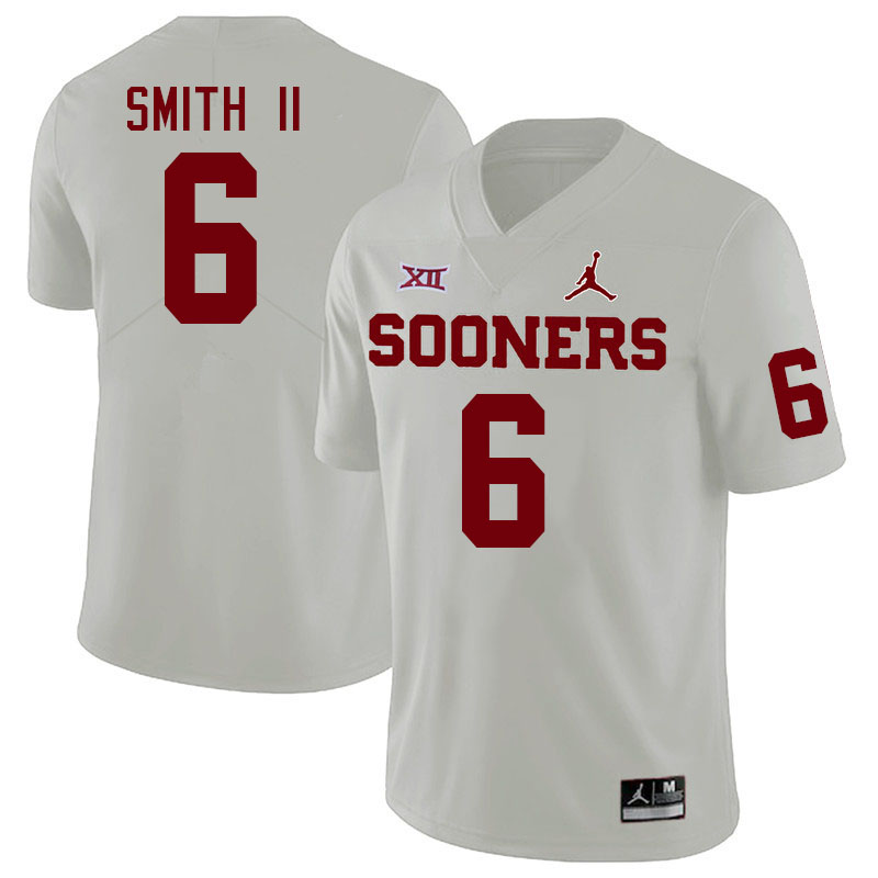 Men #6 Nigel Smith II Oklahoma Sooners College Football Jerseys Stitched-White